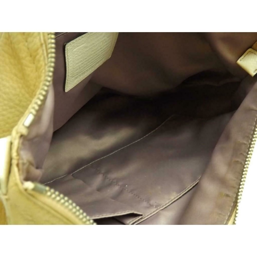 Coach Beige Leather Purse Handbag Pebble Grain Leather - Picture 6 of 7